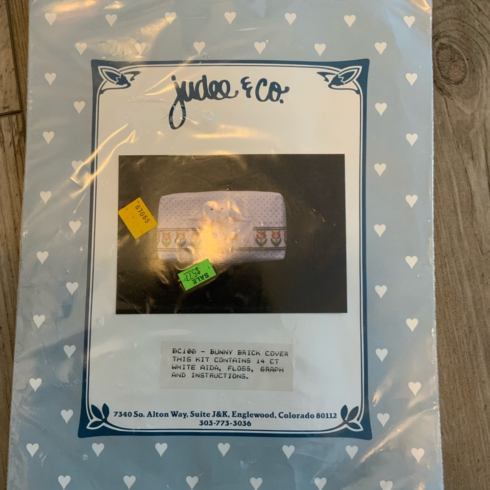 Judee & Co Bunny Brick Cover Cross Stitch Kit NEW